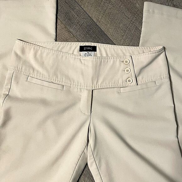 Vintage Zinc Cream Flare Pants. Size 7. - Picture 3 of 7